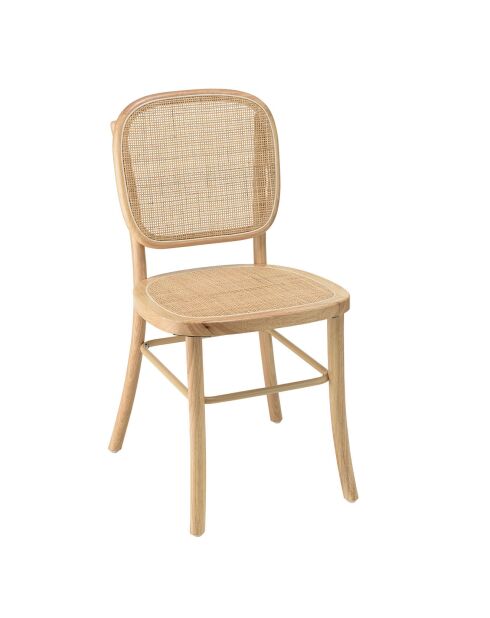 Chaise en bois d'Hévéa Albane chêne - 48x51x88 cm